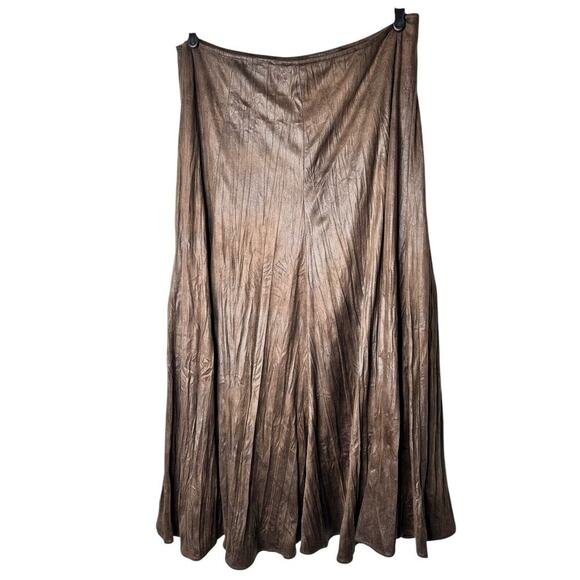 Vintage Reba Skirt Womens Size 14 Brown Velvety Flowy Boho Prairie A-Line Maxi - Picture 4 of 12